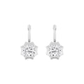 4.00ct Round Lab Grown Diamond Georgian Cut Down Drop Hoop Earrings
