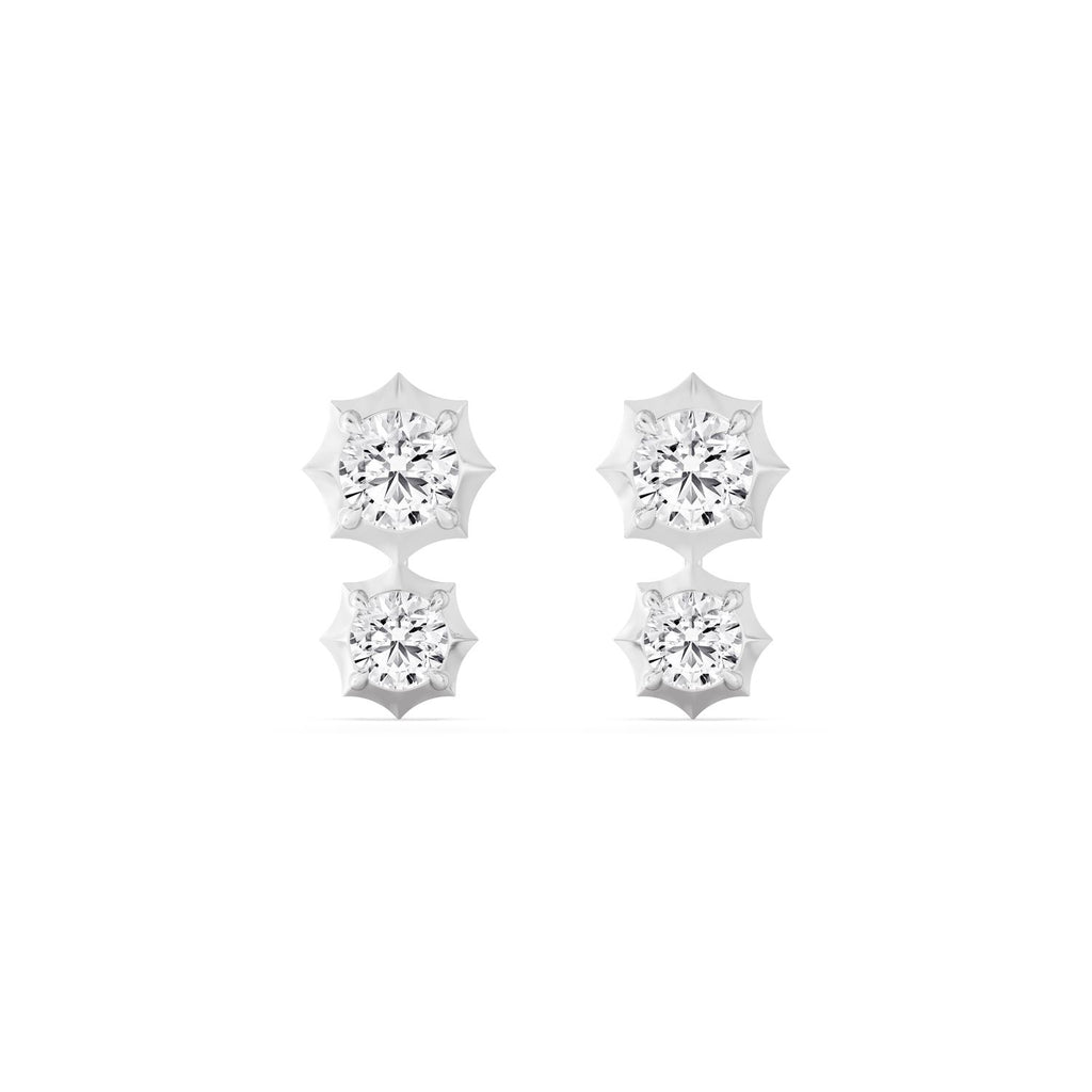 2.71ct Round Lab Grown Diamond Georgian Cut Down Drop Earrings