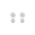 2.71ct Round Lab Grown Diamond Georgian Cut Down Drop Earrings