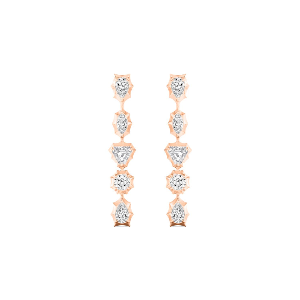 1.00ct Multishape Lab Grown Diamond Georgian Cut Down Drop Earrings