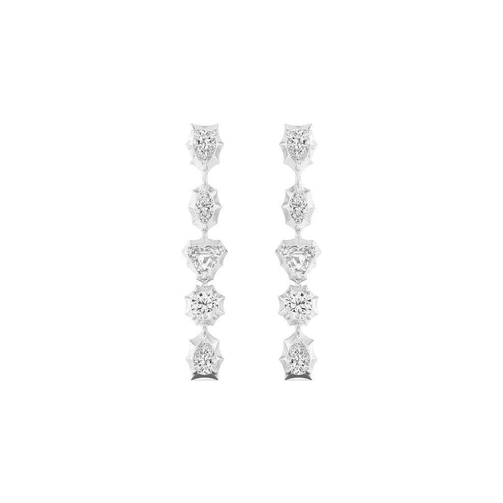 1.00ct Multishape Lab Grown Diamond Georgian Cut Down Drop Earrings