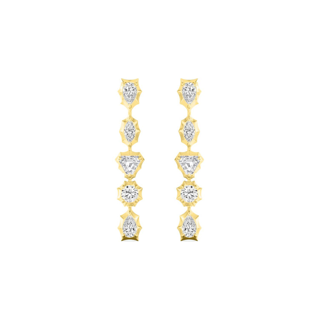 1.00ct Multishape Lab Grown Diamond Georgian Cut Down Drop Earrings