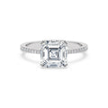 3.24ctw Asscher cut Hidden Halo Lab Grown Diamond Hidden Halo Engagement Ring