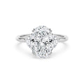 3.22ctw Oval and Half Moon cut Lab Grown Diamond Trilogy Engagement Ring