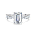5.22ctw Emerald cut Lab Grown Diamond Asscher Accented Engagement Ring