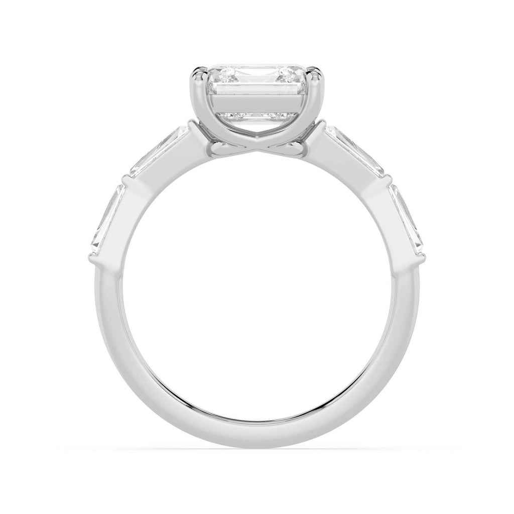 4.64ctw Asscher cut Lab Grown Diamond Accented Engagement Ring