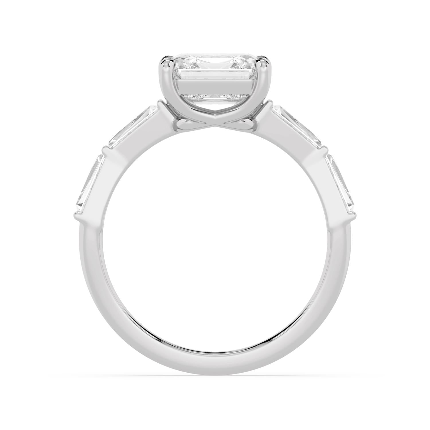 4.64ctw Asscher cut Lab Grown Diamond Accented Engagement Ring