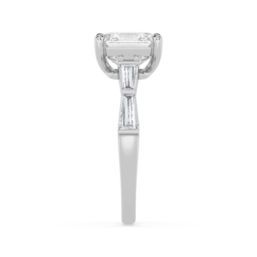 4.64ctw Asscher cut Lab Grown Diamond Accented Engagement Ring