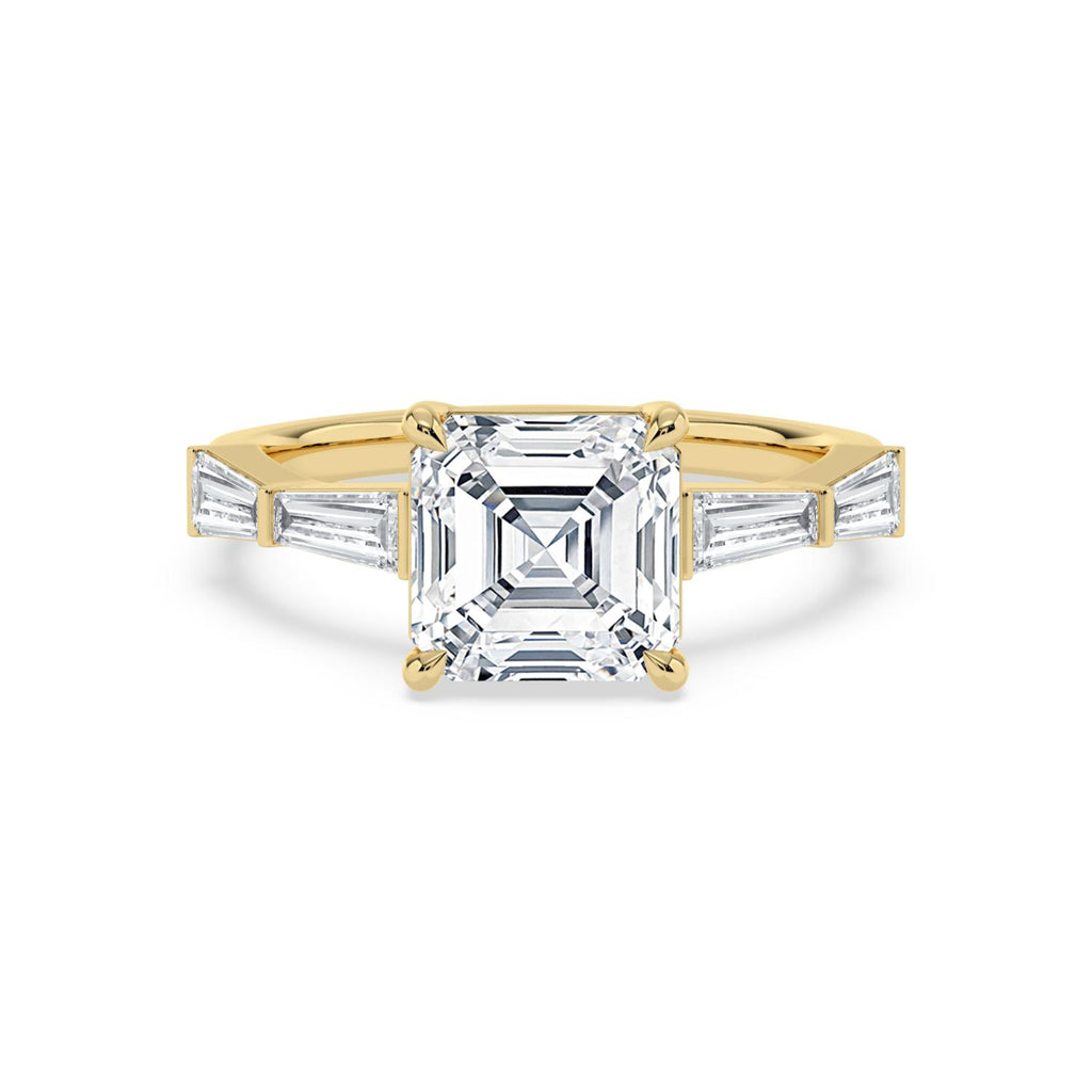 4.64ctw Asscher cut Lab Grown Diamond Accented Engagement Ring