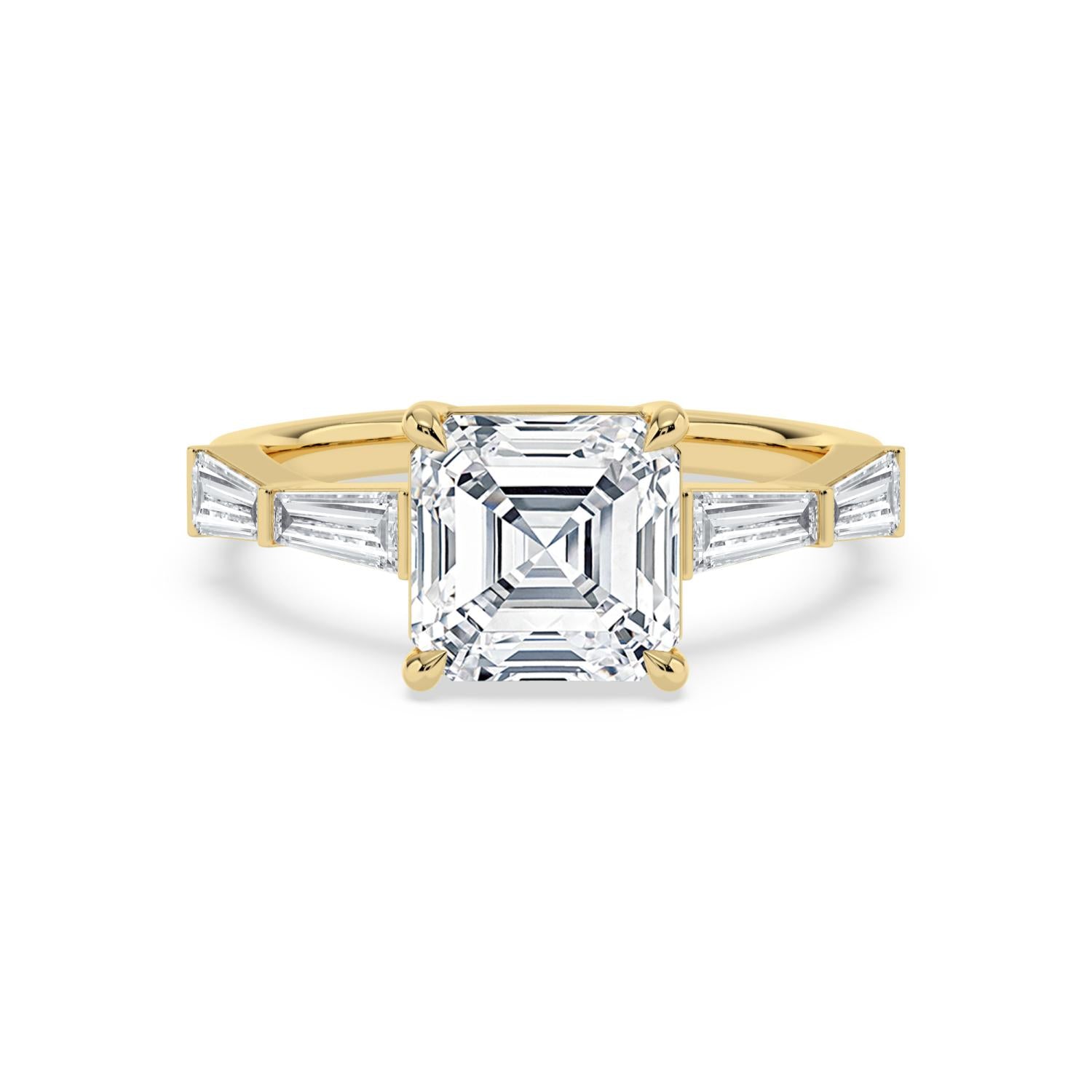 4.64ctw Asscher cut Lab Grown Diamond Accented Engagement Ring