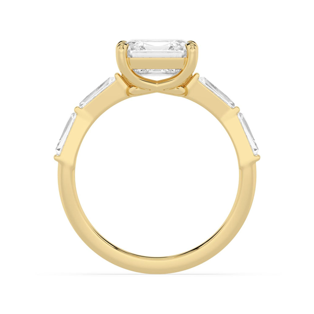 4.64ctw Asscher cut Lab Grown Diamond Accented Engagement Ring