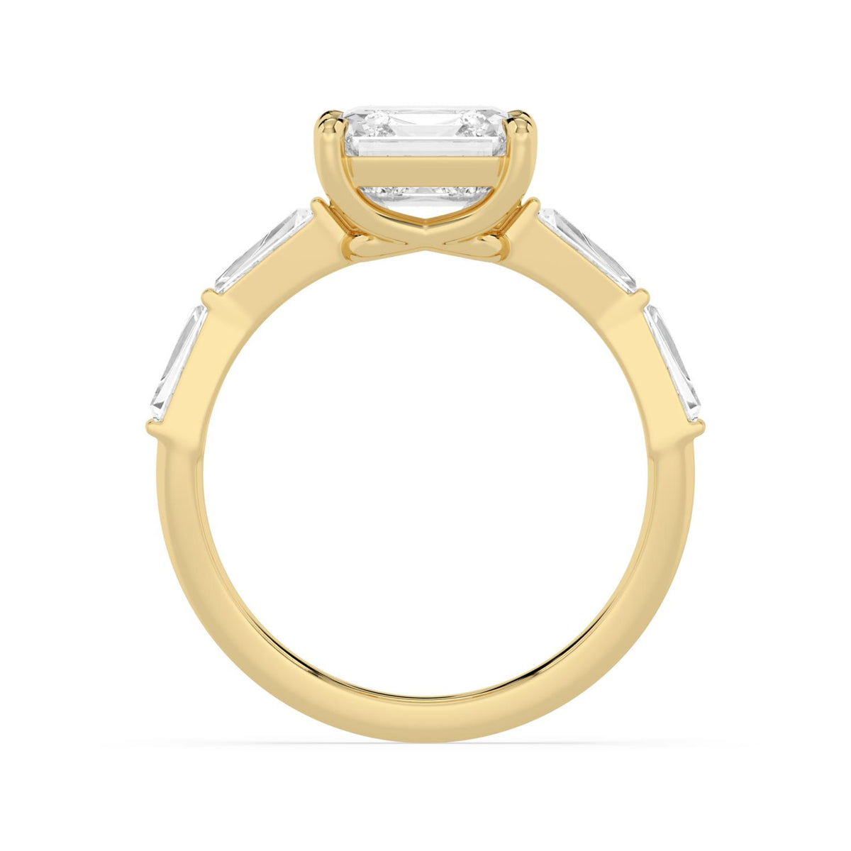 4.64ctw Asscher cut Lab Grown Diamond Accented Engagement Ring