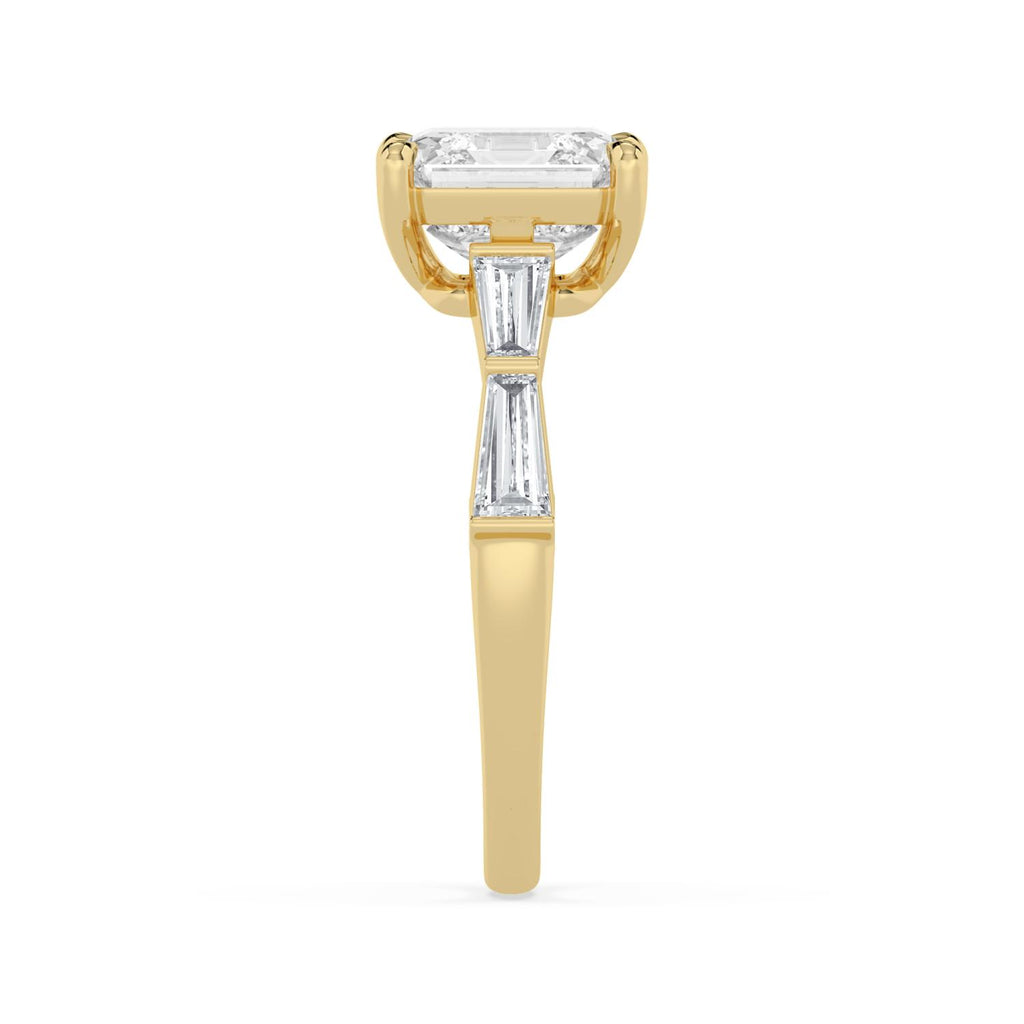 4.64ctw Asscher cut Lab Grown Diamond Accented Engagement Ring