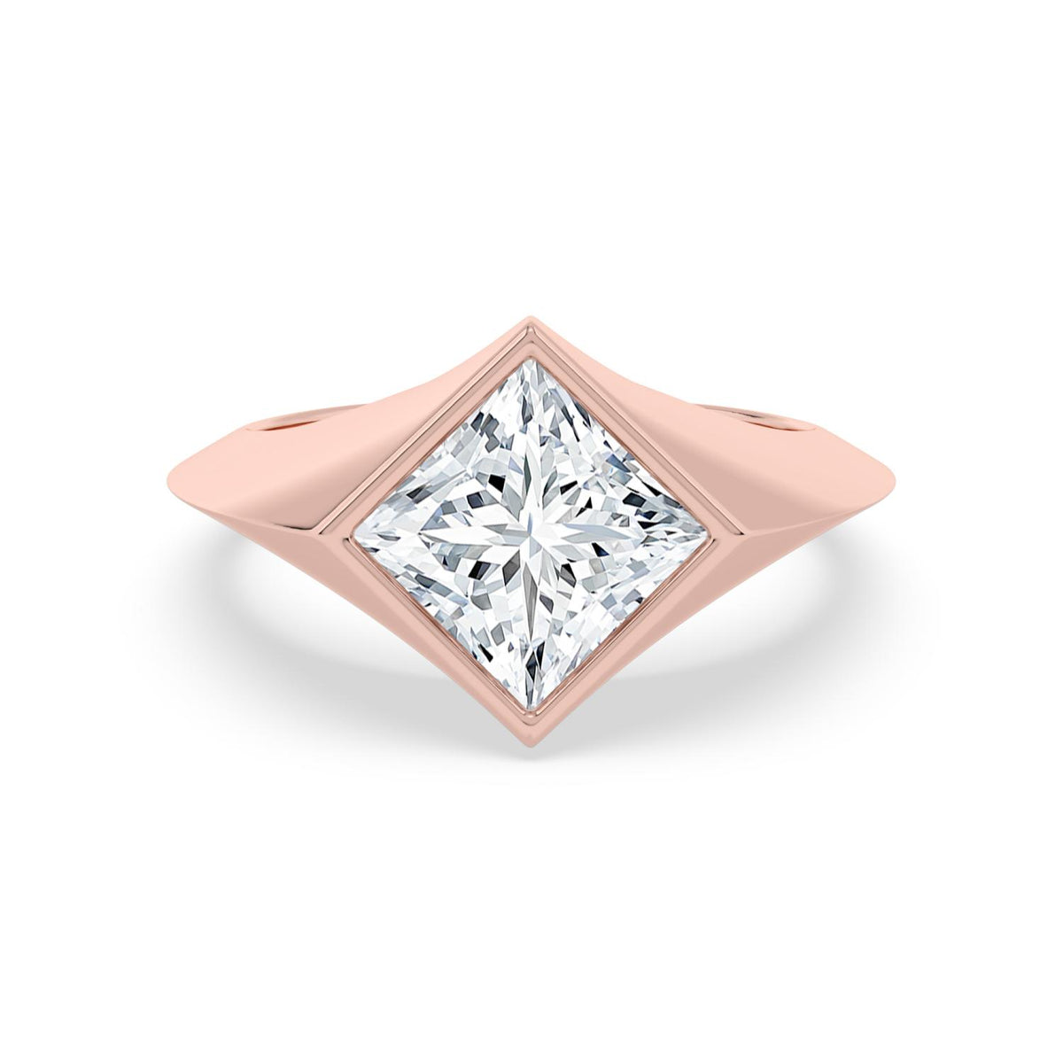 3.00ct Princess cut Lab Grown Diamond Signet Ring