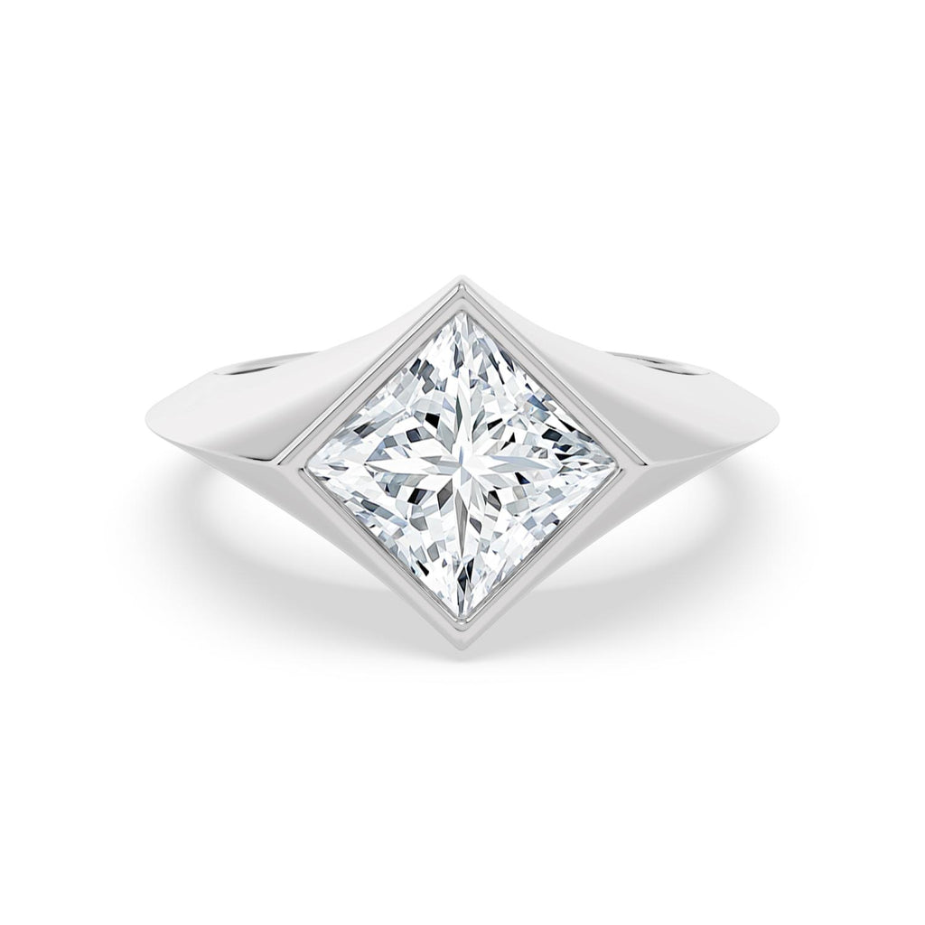 3.00ct Princess cut Lab Grown Diamond Signet Ring