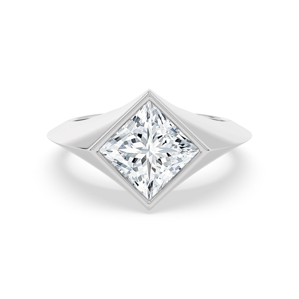 3.00ct Princess cut Lab Grown Diamond Signet Ring