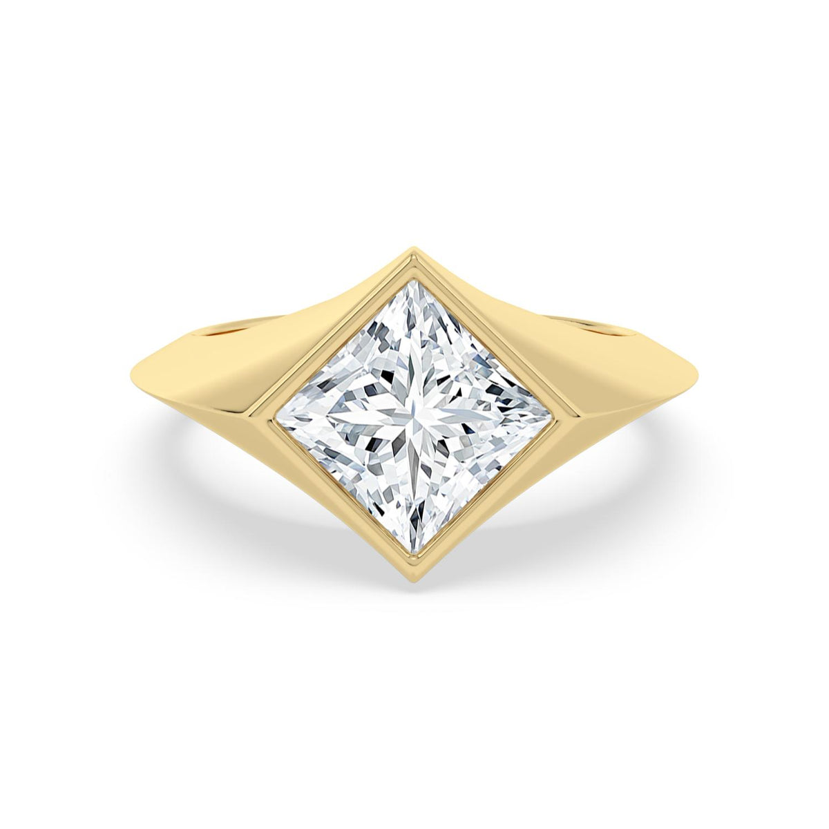 3.00ct Princess cut Lab Grown Diamond Signet Ring