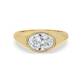 2.00ct Oval cut Lab Grown Diamond East-West Signet Ring