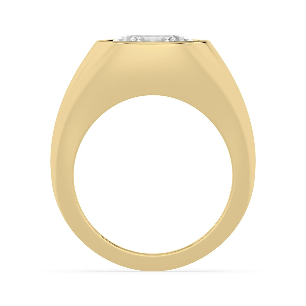 2.00ct Oval cut Lab Grown Diamond East-West Signet Ring
