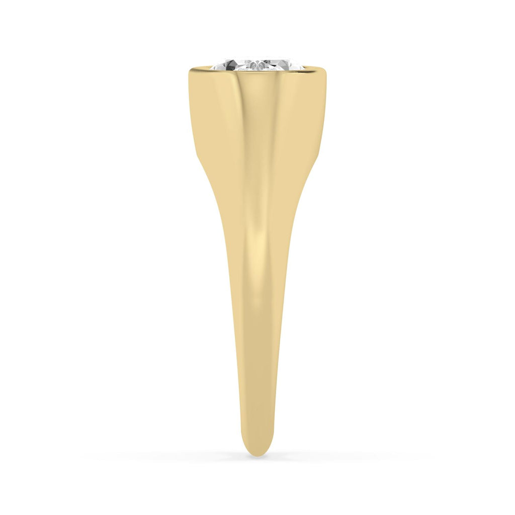 2.00ct Oval cut Lab Grown Diamond East-West Signet Ring