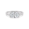 2.00ct Oval cut Lab Grown Diamond East-West Half Bezel Signet Ring