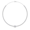 12.43ctct Oval Accent Lab Grown Diamond Exceptional Tennis Necklace