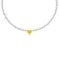 34.03ct Yellow and White Heart Shape Lab Grown Diamond Exceptional Tennis Necklace