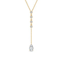 0.75ct Round and Pear Lab Grown Diamond Lariat Necklace