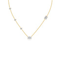 2.50ct Emerald cut Lab Grown Diamond Station Necklace