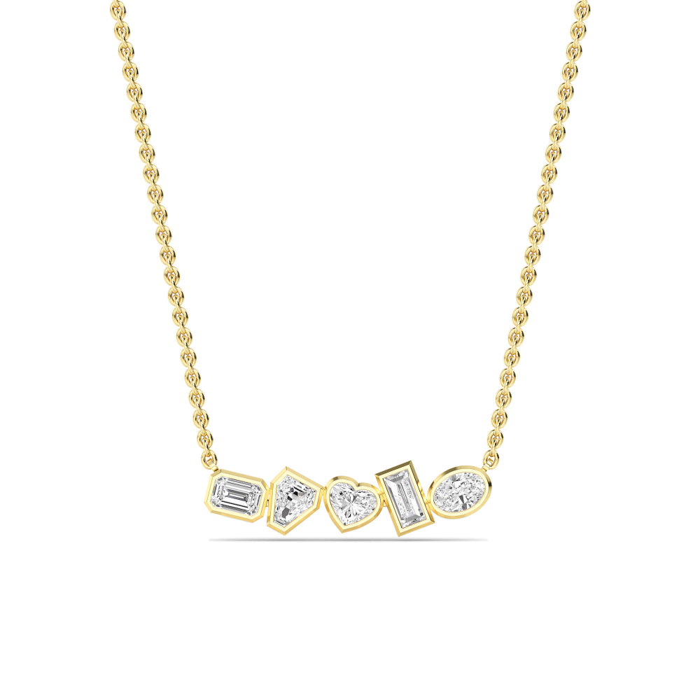 1.20ct Multishape Lab Grown Diamond Bezel Necklace