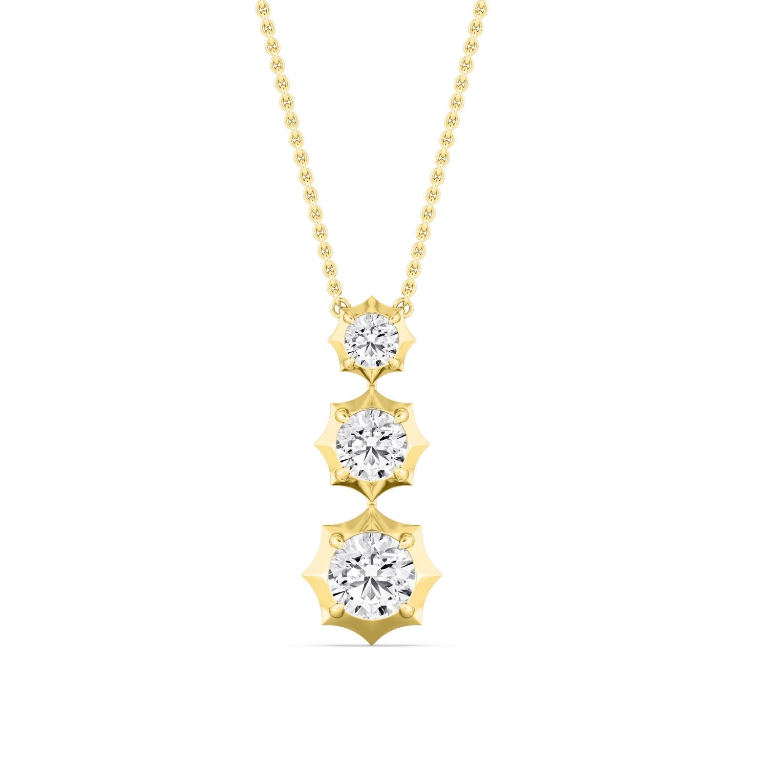 1.66ctw Lab Grown Diamond Round Georgian Cut Down Drop Necklace