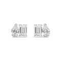 2.94ct Toi et Moi Pear and Emerald cut Lab Grown Diamond Earrings