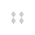2.20ctw Trillion Lab Grown Diamond Georgian Cut Down Drop Earrings