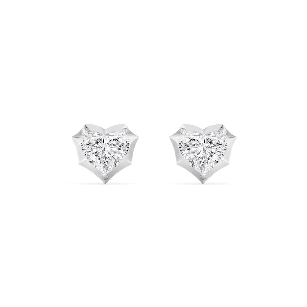 4.00ct Heart cut Lab Grown Diamond Georgian Cut Down Earrings