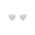 4.00ct Heart cut Lab Grown Diamond Georgian Cut Down Earrings