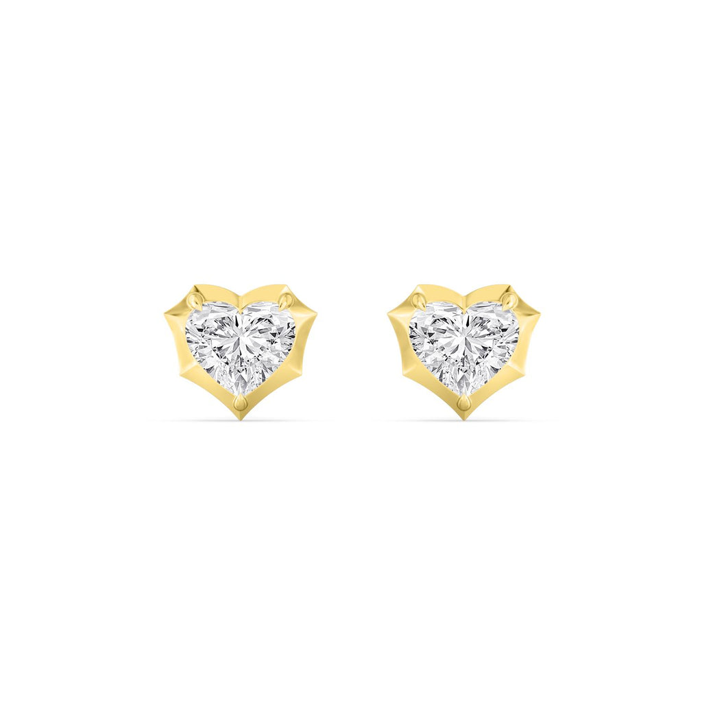 4.00ct Heart cut Lab Grown Diamond Georgian Cut Down Earrings