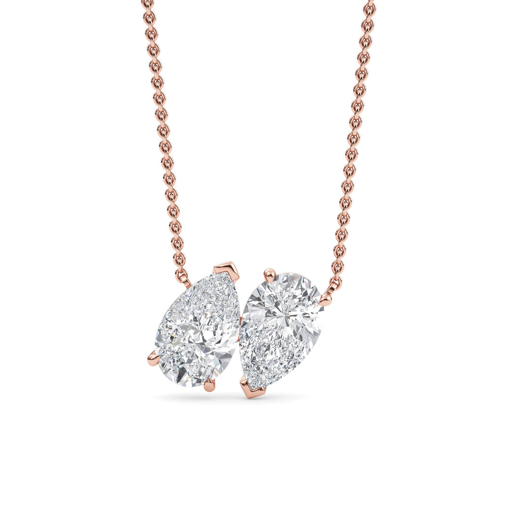 4.00ctw Lab Grown Diamond Toi et Moi Pear Necklace