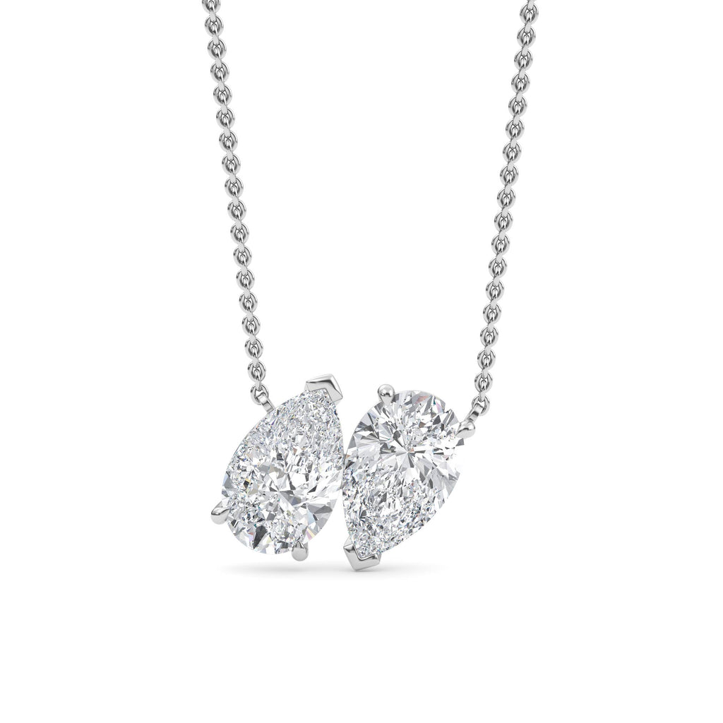 4.00ctw Lab Grown Diamond Toi et Moi Pear Necklace