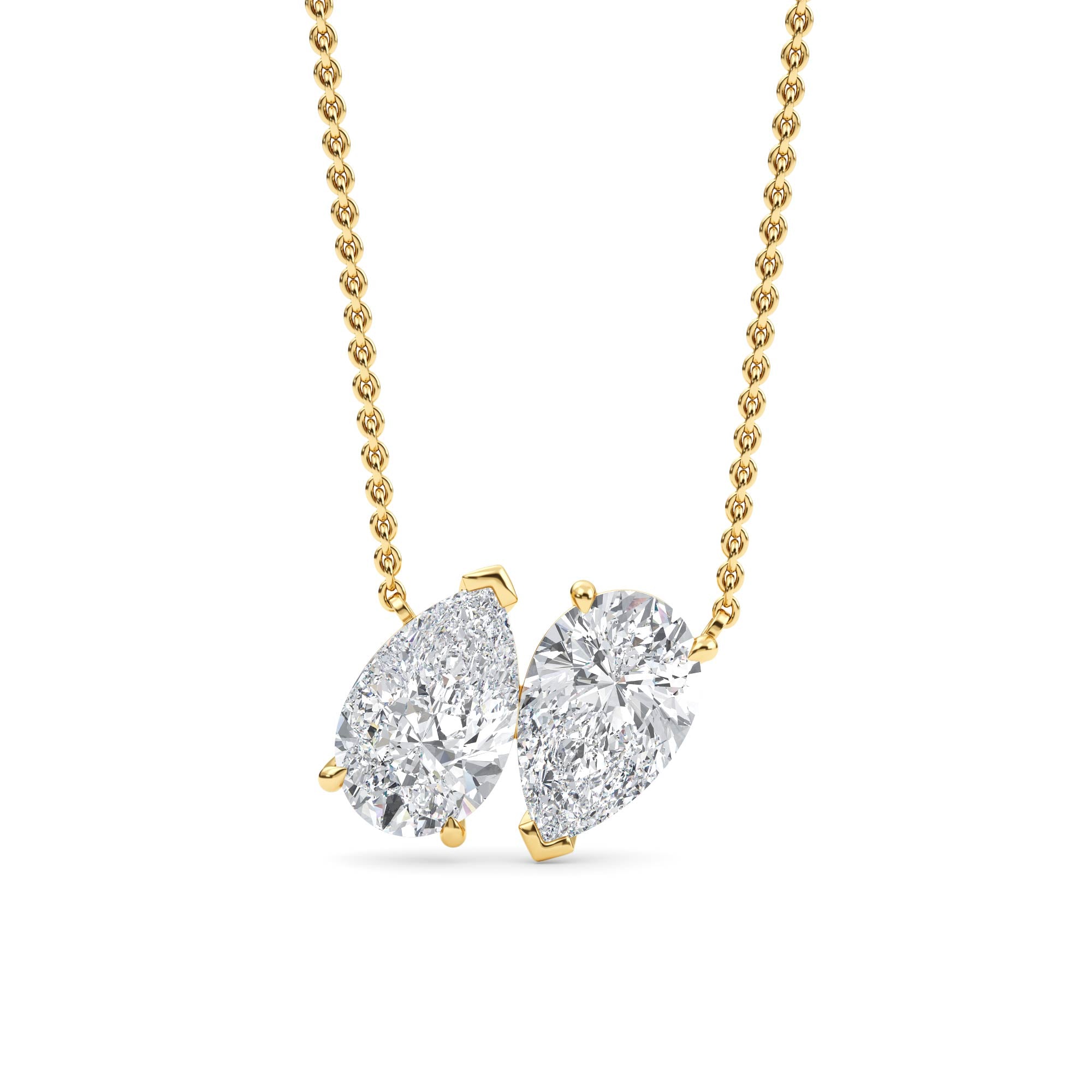4.00ctw Lab Grown Diamond Toi et Moi Pear Necklace