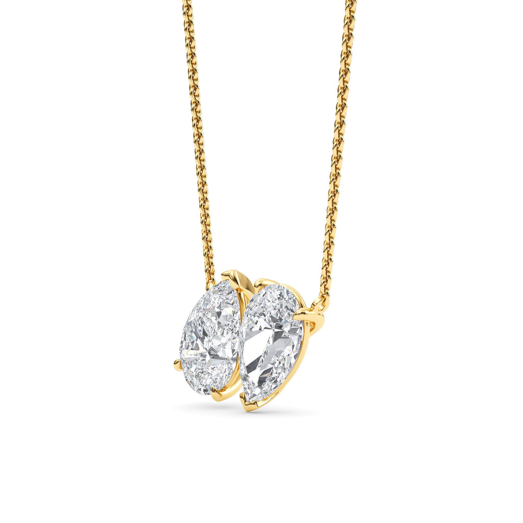 4.00ctw Lab Grown Diamond Toi et Moi Pear Necklace