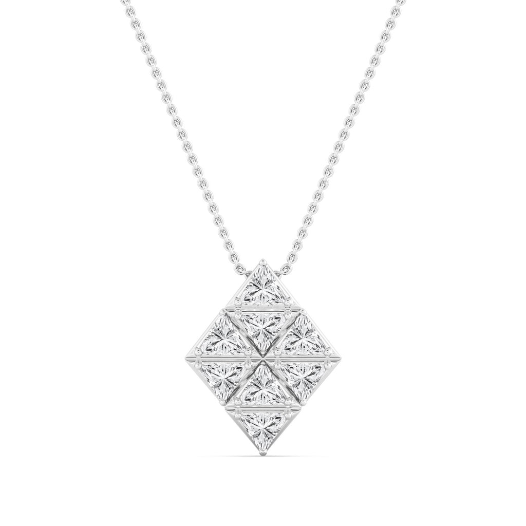 2.34ctw Lab Grown Diamond Trillion Georgian Cut Down Necklace