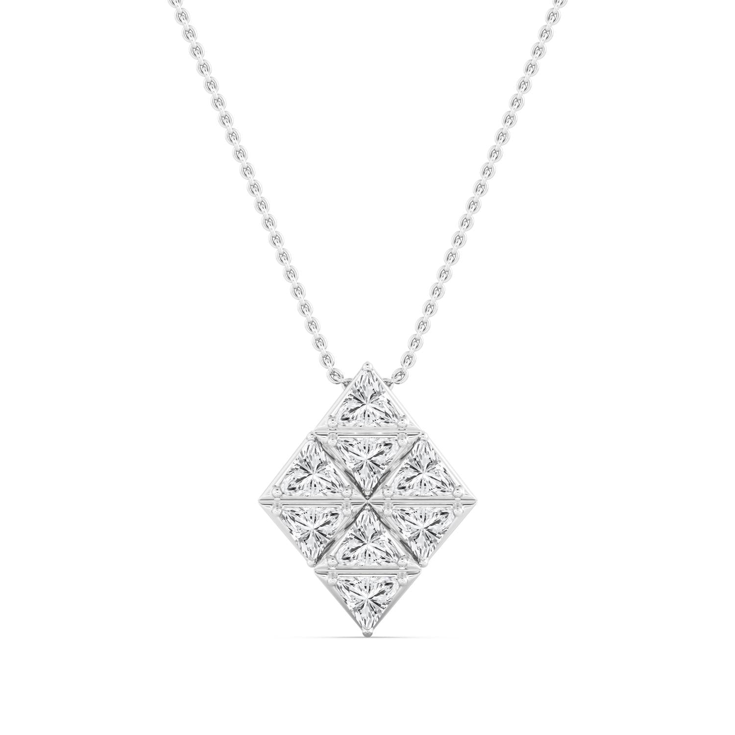 2.34ctw Lab Grown Diamond Trillion Georgian Cut Down Necklace