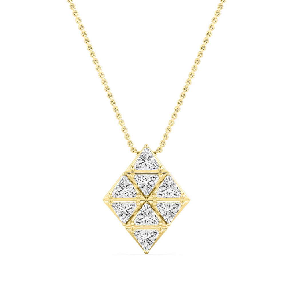 2.34ctw Lab Grown Diamond Trillion Georgian Cut Down Necklace