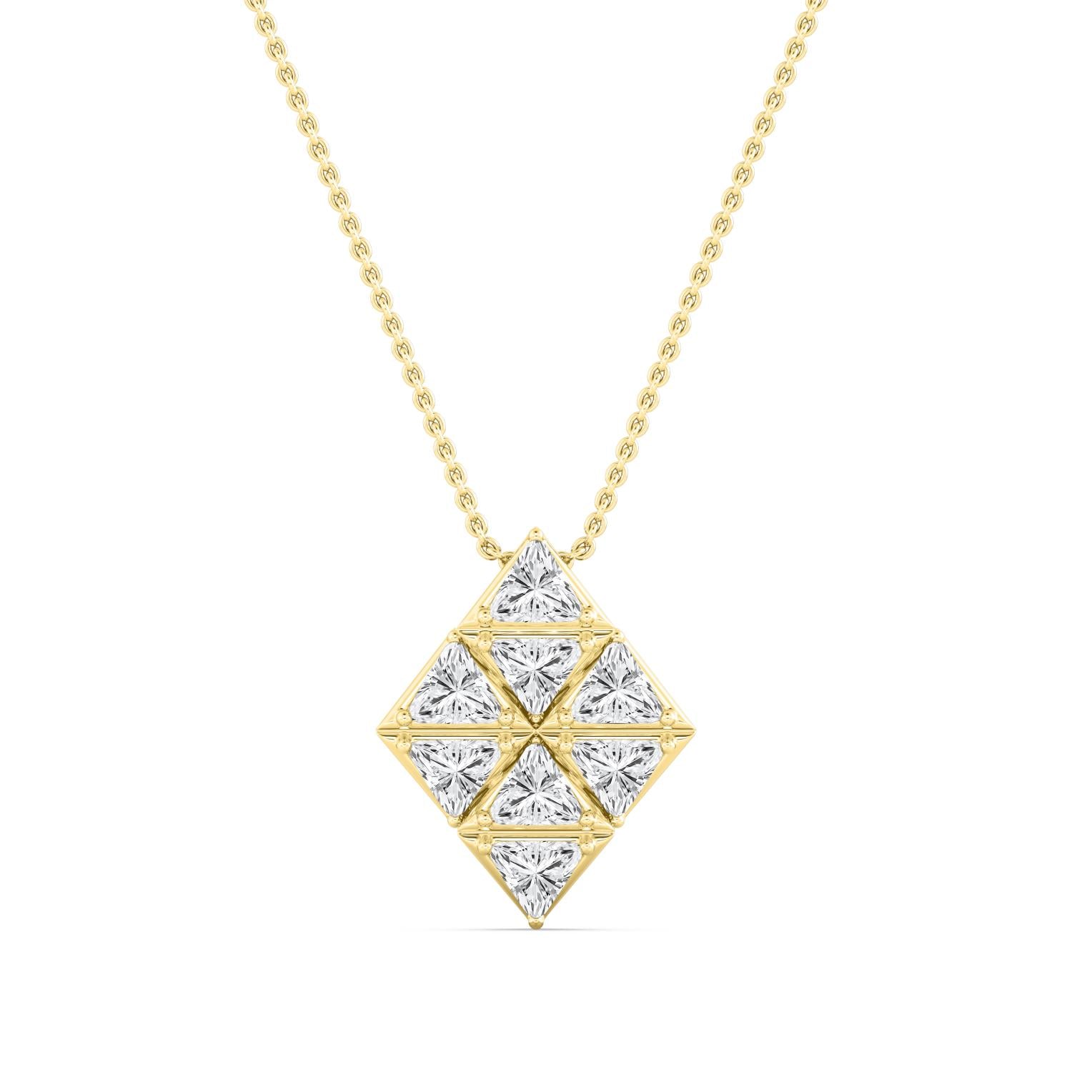 2.34ctw Lab Grown Diamond Trillion Georgian Cut Down Necklace