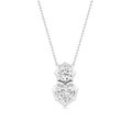 3.30ctw Round and Heart Lab Grown Diamond Georgian Cut Down Two Stone Necklace