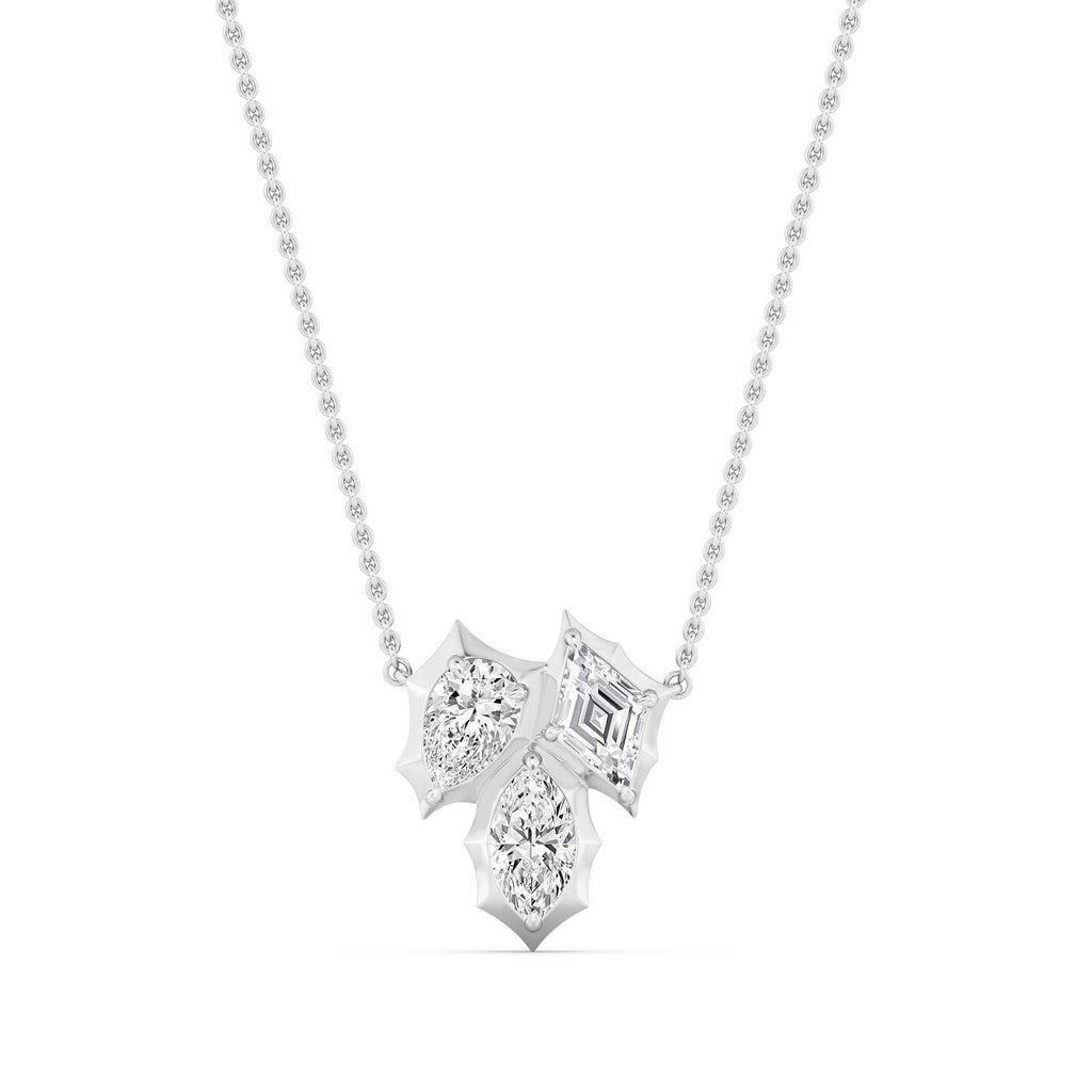 1.68ctw Lab Grown Diamond Multishape Georgian Cut Down Necklace