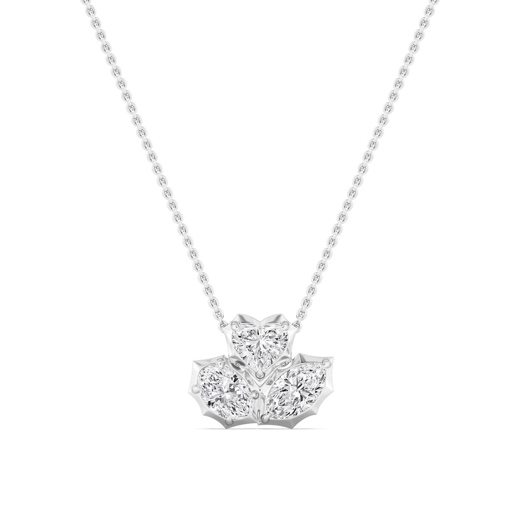 1.59ctw Lab Grown Diamond Multishape Georgian Cut Down Cluster Necklace