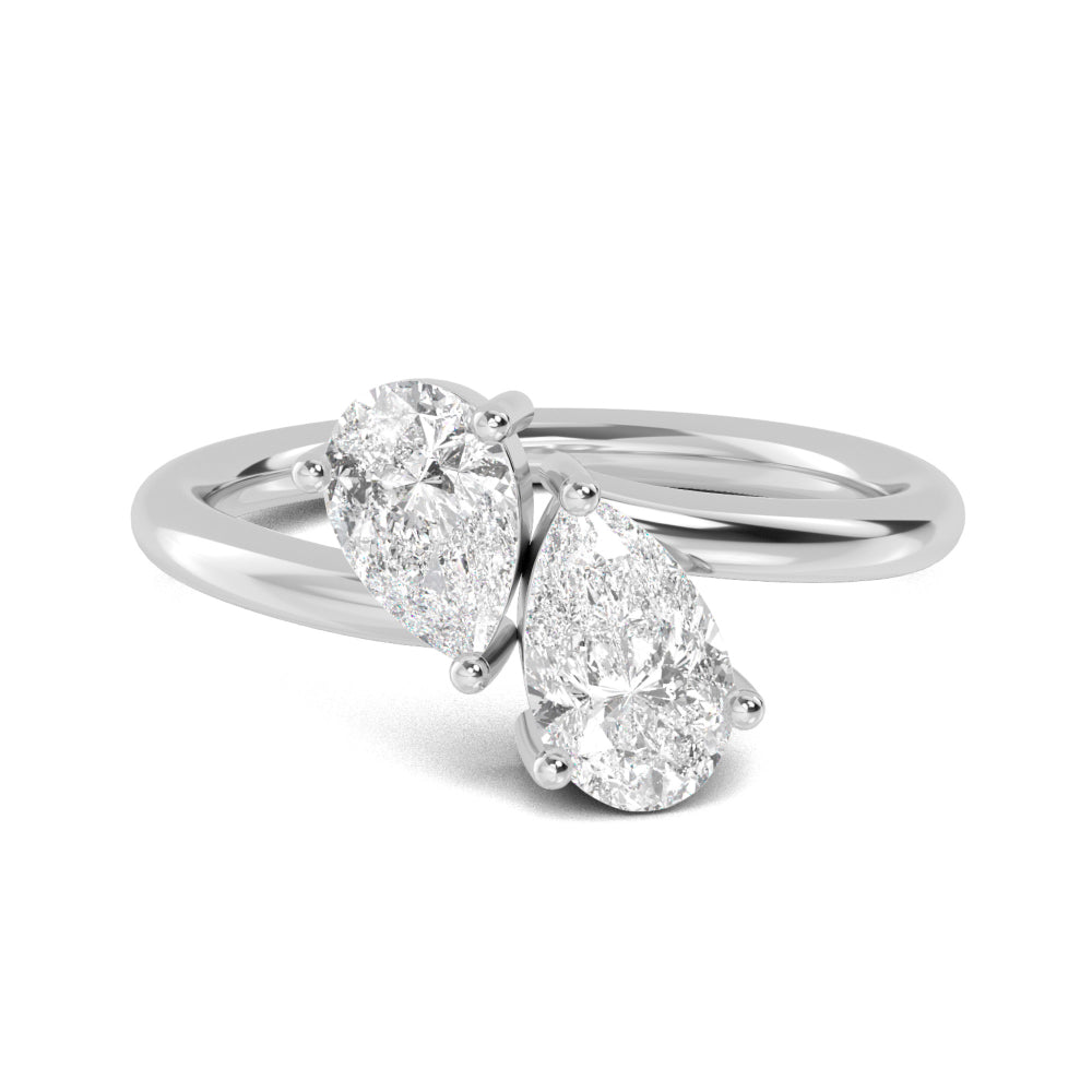 1.00ct Toi Et Moi Pear Lab Grown Diamond Ring