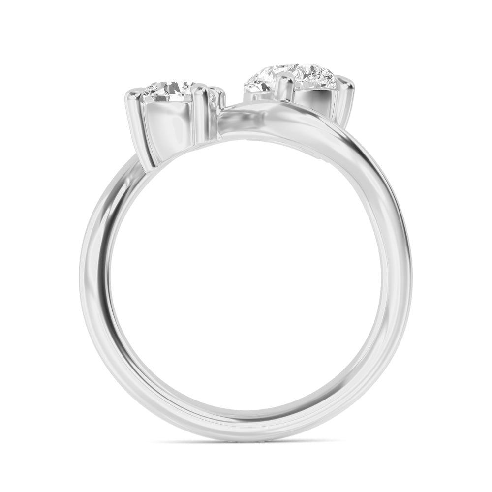 1.50ct Toi Et Moi Pear and Round Lab Grown Diamond Ring