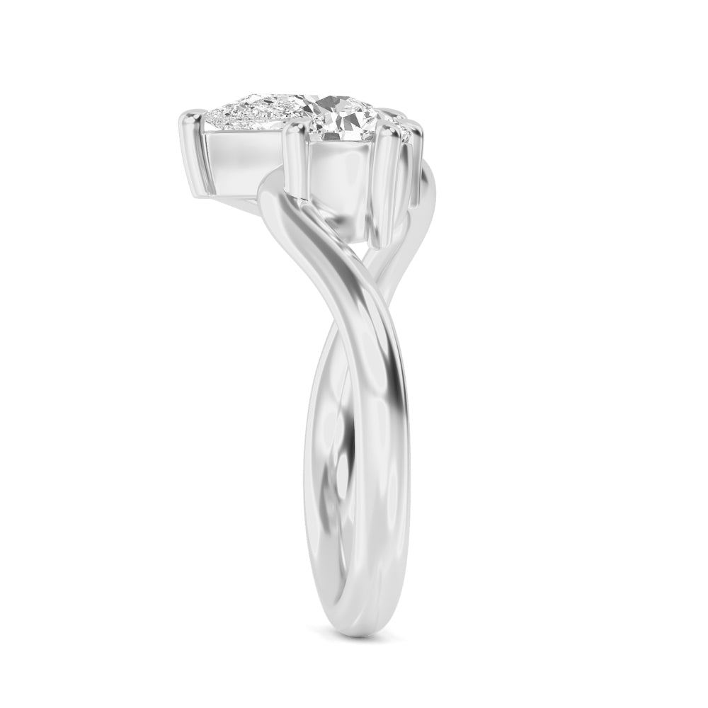 1.50ct Toi Et Moi Pear and Round Lab Grown Diamond Ring